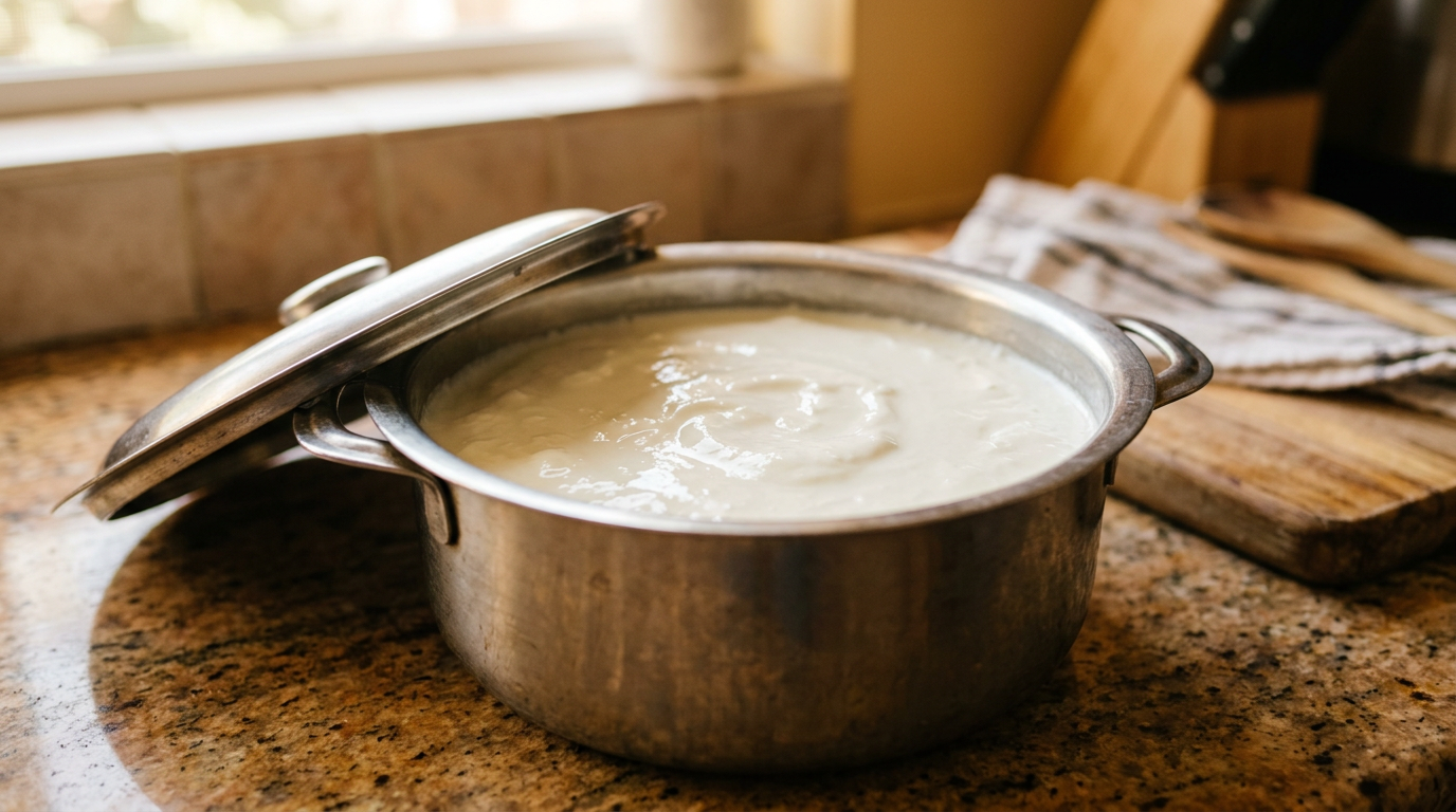Setting curd overnight — traditional bilona stage photograph
